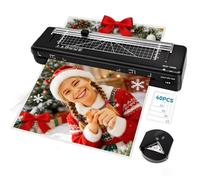 Plastificadora A3 Laminadora con 40 Bolsas de Plastificación A3 A4 A5 A6 con Incorporar cortador de papel, redondeador de esquinas, Laminadora en frío versátil para oficina, hogar y escuel