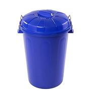 Plastiforte Cubo de Basura con Tapa 100 litros basurero Azul Asas de presión