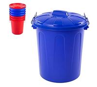 PLASTIFORTE Cubo de Basura con Tapa 21 litros basurero Rojo Asas de presión