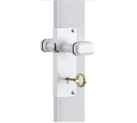 Plastik2 Cerradura para puertas tipo fuelle con pomo de aluminio - Entrada de 15 mm - Tirador con cerradura y llave (blanco)