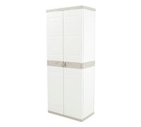 PLASTIKEN Armario con Escobero, Oficina , , Garaje, 70x44x176 Color Crema