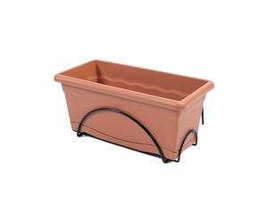 Plastiken balconera plato integrado 60x24cm + soporte terracota