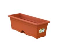 Plastiken 7580 - jardinera con plato integrado colección terra. medida 80 cm 16l. terracota