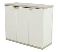 Plastiken Titanium Armario multiusos de plástico bajo (L x An x Al: 44 x 105 x 88 cm, Beige)