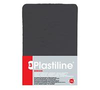 Plastiline 7955T - Placa de Plastilina - Masa para Modelar, Alta Precisión - Modelado, Esculpido, Moldeado - Dureza 3 (media) - 750g - Color Negro. Fabricado en Francia