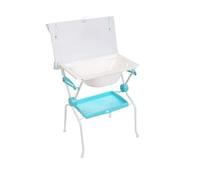 PLASTIMYR Bañera Cambiador Bebe ADA - Plegable con Patas Antideslizantes para Mayor Seguridad - Bañera Plegable Bebé Viaje con Cambiador Abatible y Bandeja Portaobjetos - Portable Lovely Azul