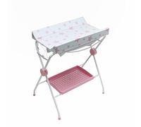 PLASTIMYR - Bañera Cambiador Bebé | Cambiador Abatible Acolchado | Bandeja Portaobjetos | Plegable y Compacta, Rosa, 90x62x102cm