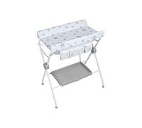 PLASTIMYR - Bañera Cambiador Bebé Extraíble | Sistema Antivuelco y Acolchado | Incluye Chasis Plegable y Bandeja Portaobjetos | 6 Ruedas con Freno, Flexible Flow Estrellas Gris, 1 Unidad, Plástico