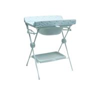 PLASTIMYR - Bañera Plegable Lea | Estructura Ligera | Ahorro de Espacio | Cambiador Abatible Antivuelco | Bañera Bebé con Patas Plegable, Azul, 85x63x96cm