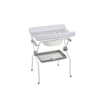PLASTIMYR - Bañera Sobrebidé Ada | Chasis Plegable | Cambiador Abatible Antivuelco | Desagüe Práctico | Portaobjetos | Para Sanitarios, Sobrebide Ada Safari Gris, 80x58x102cm, PVC