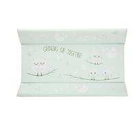 PLASTIMYR Cambiador de Bebe 80x50 cm con Bordes Acolchados - Colchón Cambiador Bebe Rígido Impermeable Fácil de Limpiar - Cambiadores para Comoda de la Habitacion del Bebé (Rígido, Buho Menta)