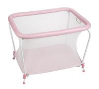 PLASTIMYR Parque Juegos Bebe Plegable - Parque Para Bebes con Malla Transparente y Base Acolchada 105x80x80cm - Corral de Juegos Para Bebe Seguro, Cómodo - Fabricado en España (Topos Rosas)