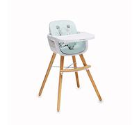 PLASTIMYR Trona Evolutiva Woody 3 en 1 | Tronas Evolutivas de Madera con Asiento de Polipiel Premium | Silla Evolutiva Bebe con Arnés 5 Puntos | Tronas para Bebe de 6 Meses a 5 Años