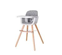 PLASTIMYR Woody | Tronas Evolutivas para Bebé | Silla Evolutiva Bebé (Gris) | Trona de Madera 3 en 1 · Asiento de Polipiel Premium · Arnés de Seguridad 5 Puntos · 6 Meses a 5 Años