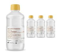 PLASTIPUR - 500 ml - NaCl 0,9% - Solución salina fisiológica isotónica - solución salina bebé - solución salina - solución salina para nariz y ojos - estéril (500 ML, 4, Unidad)