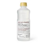 PLASTIPUR - NaCl 0,9% - 1 Litro - Solución salina fisiológica isotónica - solución salina bebé 1L - solución salina para limpieza de heridas - solución salina para nariz y ojos - estéril