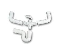 Plastisan - Sifon flexible doble complemento toma lavadora diámetro 35 blanco