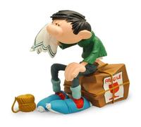 Plastoy Gaston Lagaffe Figurita Gaston cansado sobre cartón frágil - Resina - 12 cm