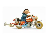 Plastoy Gaston Lagaffe Figurita Gaston y la Moto Sapetoku - Resina - 11 cm