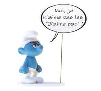 Plastoy Los Pitufos Figurita Pitufo Gruñón colección Bulles «¡A mí no me gustan los que no me gustan!» - Resina - 14 cm