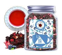 Plat Gift Blueberry Roselle (Roselle, arándanos, UVA) Té Caliente y Helado, té de Hierbas no GMO, sin Artificiales, té de Hoja Suelto de Primera Calidad 70 g / 2.5oz