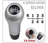 (Plata-6-UPON-14.5) Perilla de cambio de marchas manual cromada de 14,5 mm, cubierta de palanca de cambios