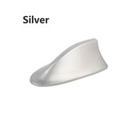 (Plata) Antena aérea decorativa universal para techo de coche, con forma de aleta de tiburón, pegatina