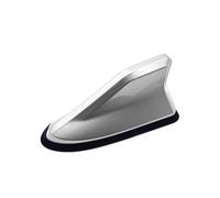 (Plata) Antena aérea universal de aleta de tiburón para techo de automóvil con apariencia de fibra de