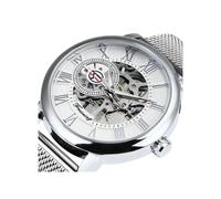 (PLATA BLANCA) Relojes mecánicos automáticos Forsining de primera marca para hombres y mujeres, moda