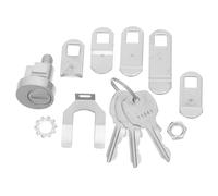 Plata Cerradura para Buzón con 3 Llaves de Aleación de Zinc | Reemplazo sin Taladro, Placas Incluidas, Perfil Doble Cara, para Buzones Metálicos y Cajas de Sugerencias