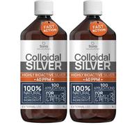 Plata Coloidal Pura 40 PPM 1000 ml ● Para Humanos y Perros ● Hydrosol Bioactivo para Mejores Resultados ● Colloidal Silver Carbono Neutral (Paquete de 2)