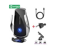 (Plata con palo) Cargador inalámbrico para coche de 20 W para iPhone 12 13 14 Pro Max Xiaomi Mi 13 12