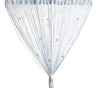 Plata Cortina, Purpurina Panel Cortina Cadena 100 x 200 cm Plata Gotas de Rocío Blancas/ Platas, Cortina de la Puerta, Le Ayudará a Mantener Alejadas las Indeseadas Moscas (Cuenta-Gris)