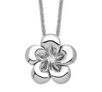 Plata de ley 925 chapada en rodio con circonita cúbica de imitación de diamante de imitación Be a Blessing de 14 pulgadas. Collar con 5 cm. Ext - Regalo de joyería para mamá, talla única, Zirconia