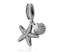 Plata de Ley 925 Colgante De Estrella De Mar Shell Encanto océano mar encanto Animal Encanto estrella encanto aniversario encanto para pandora encantos pulsera