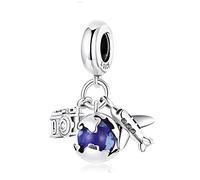 Plata de Ley 925 Mini cámara de viaje alrededor del mundo colgantes de abalorios colgantes para Pandora pulseras encanto DIY joyería regalo para mujeres niñas