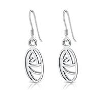 Plata de Ley 925 Pendientes Mackintosh Oval diseño de rosas
