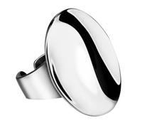 [Plata de ley S925] Anillo grande trenzado y pulido para mujer. Anillo grande, redondo, brillante y ajustable. Diseño geométrico exagerado. Hipoalergénico y resistente a la decoloración.