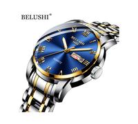(Plata Dorado Azul) Relojes de lujo para hombre de primera marca, luminosos, resistentes al agua, de