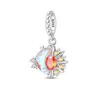 Plata esterlina - Charm colgante de energía de sol, luna y estrellas, Charm de cuentas de plata esterlina 925 auténtica, compatible con con pulsera Pandora
