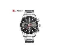 (Plata negra) Relojes Curren para hombre, relojes de pulsera deportivos de lujo con cronógrafo para