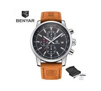 (Plata Negro) Relojes Hombres Marca de Lujo Reloj de Cuarzo Reloj Cronógrafo de Moda Reloj Hombre Reloj