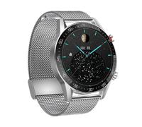 (Plata) Reloj inteligente SK7Plus con correa de acero y pantalla IPS de 1,28 pulgadas, compatible con