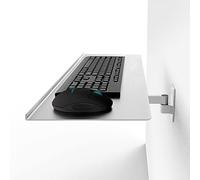 Plataforma ajustable para teclado y mouse, estante ergonómico de montaje en pared de doble brazo para espacio de trabajo de 40 cm, mejora la comodidad y la productividad con diseño flexible