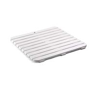 Plataforma alfombra ducha antideslizante 55 x 55 cuadrada de plástico efecto madera (blanco)