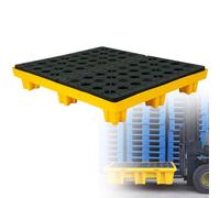 Plataforma apilable de contención de derrames con bolsillos para montacargas, bandeja modular industrial, base impermeable para almacenes y fábricas, solución eficiente de control de derrames
