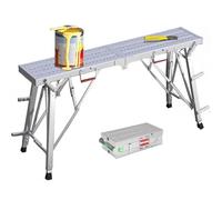 Plataforma de andamio de altura ajustable, plataforma de trabajo plegable, escalera de andamio portátil de aluminio for pintura del hogar, instalación de paneles de yeso, limpieza de ventanas