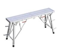 Plataforma de andamio plegable ajustable de altura múltiple, plataforma de trabajo de acero resistente de 500 libras for instalación de paneles de yeso, cinta de techo y renovación del hogar