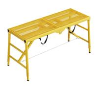 Plataforma de andamio plegable, escalera de trabajo ajustable con encimera de malla gruesa y asas laterales portátiles para mejoras y mantenimiento del hogar