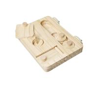 Plataforma de búsqueda de madera para actividades de pájaros con rompecabezas de enriquecimiento, bloque deslizante, loros, perca, juguete de comida con compartimentos, estación interactiva de